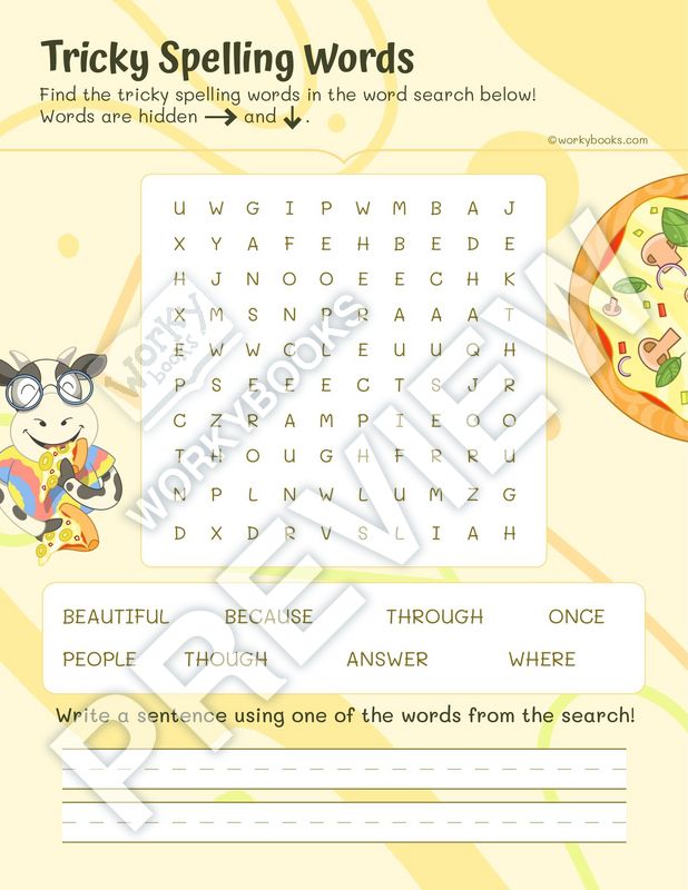 Worksheet - Tricky Spelling Words | Worksheets for 1st graders|spelling ...