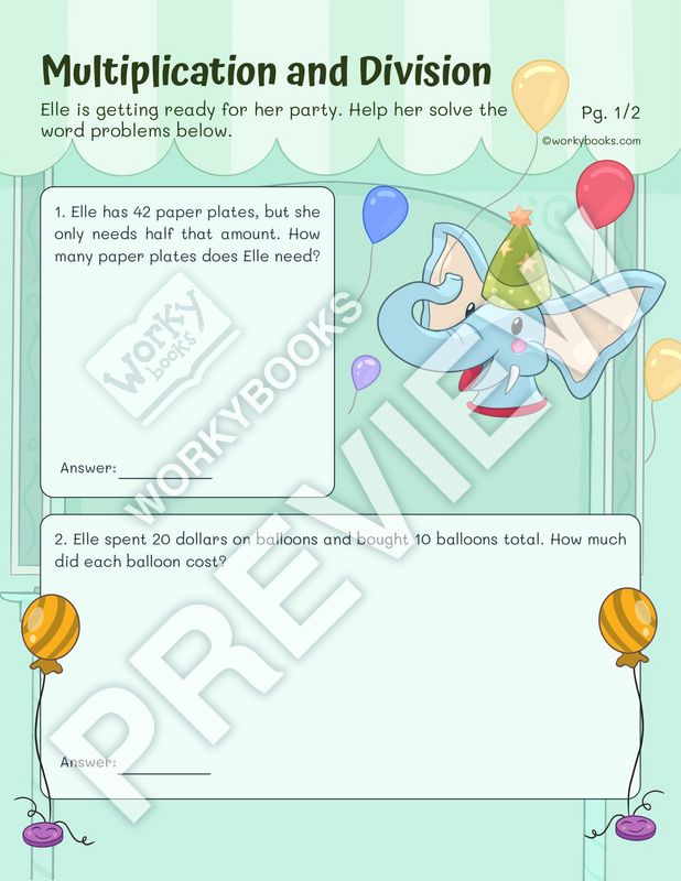 Worksheet - Word Problems– Multiplication and Division | Multiplication ...