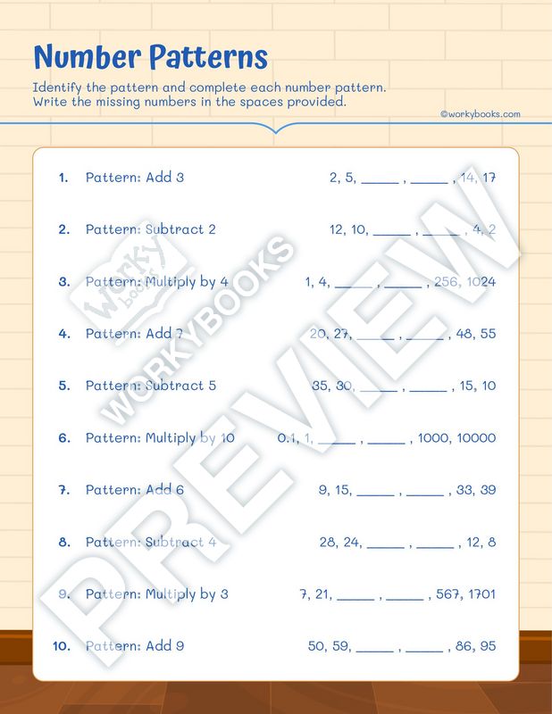 Worksheet - Number Patterns | 5th grade math |Operations & Algebraic ...